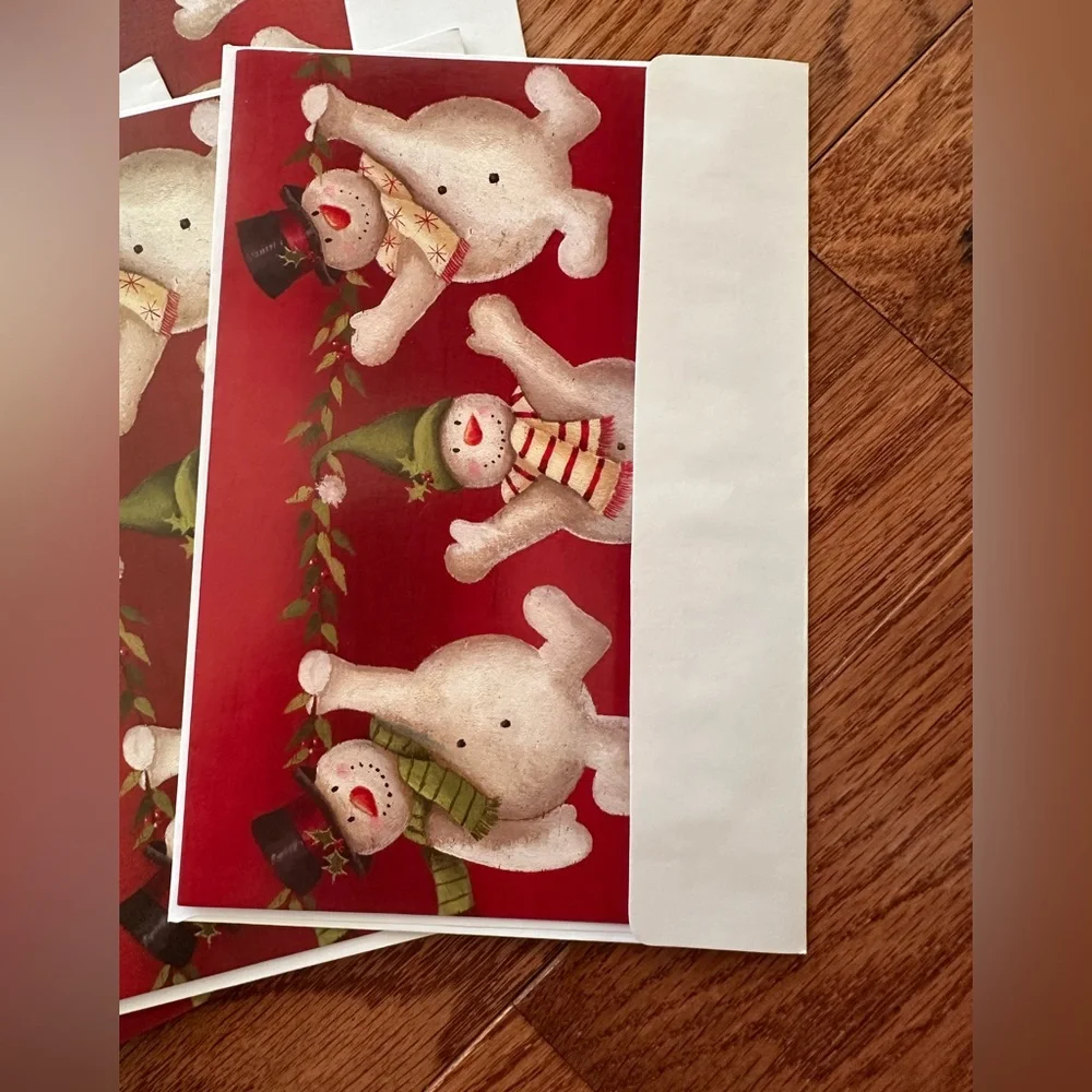 New 10 of Holiday Cards “3 Happy Snowman” with envelopes.